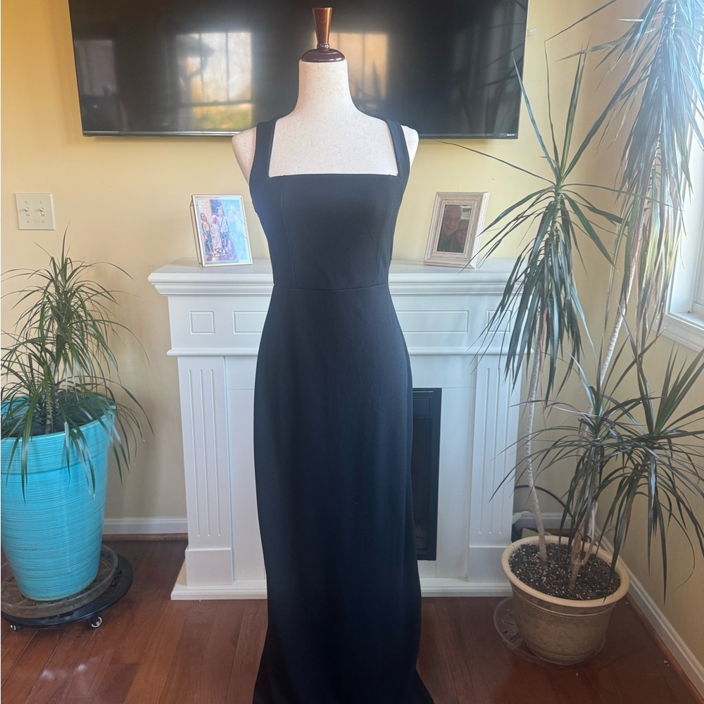 Lulus Glamorous Dedication Black Sleeveless Column Maxi Dress! Size Medium